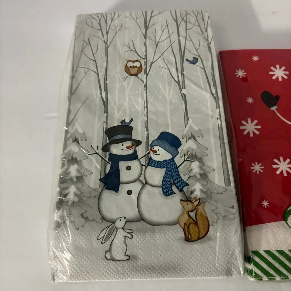 Christmas Snowman Paper Napkins Set 40ct Winter Holiday Table Decor New